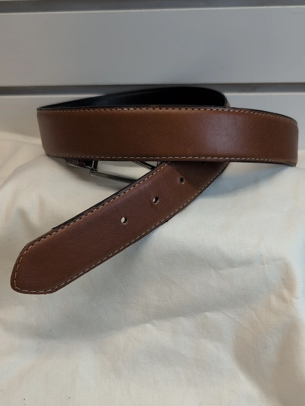 Steve Madden MEN'S‎ Reversible BELT SIZE (L 38/40) Black/Brown Silver Buckle